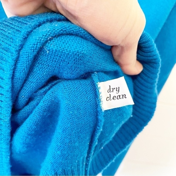 Vintage 70’s Pendleton | Pure Virgin Wool Blue Turtleneck Sweater Size Large - Picture 4 of 8